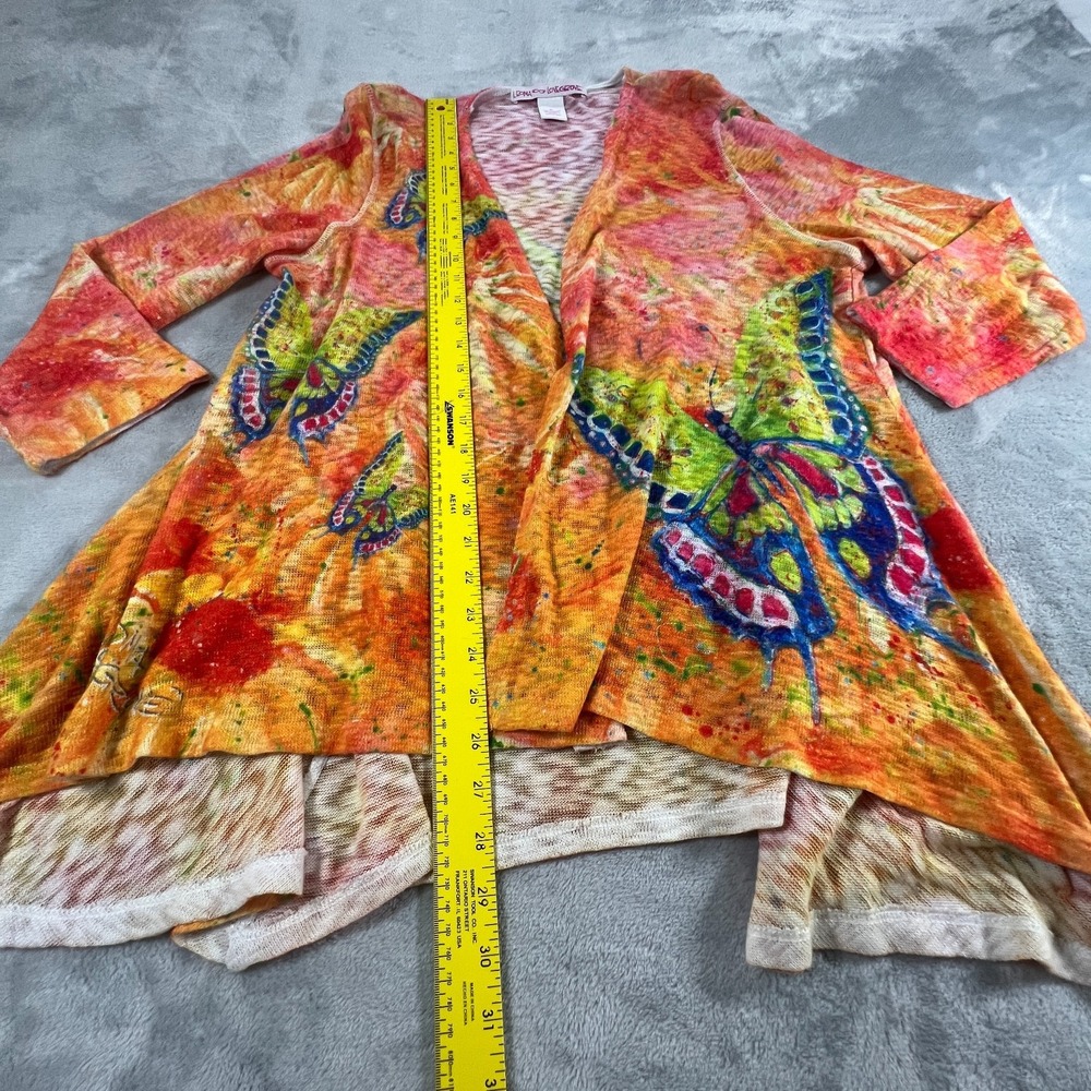 Leoma Lovegrove Open Cardigan Womens Sz XL  Butterfly Wearable Art Knit Kimono - Picture 4 of 12